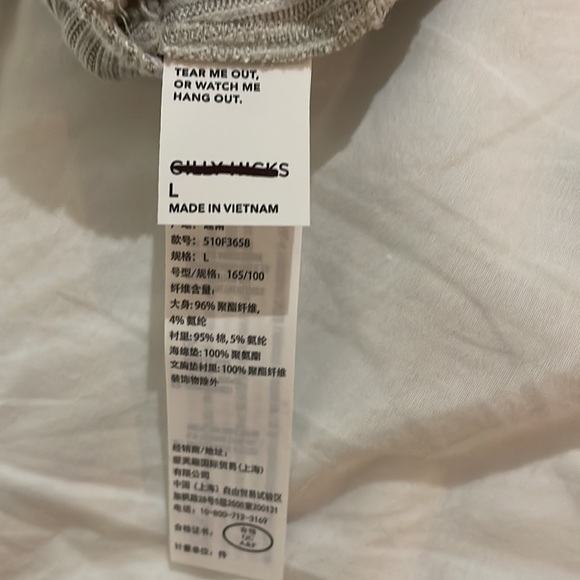 GILLY HICKS HEATHER GRAY RIBBED BUSTIER BRA TOP IN SIZE LARGE - Picture 5 of 6